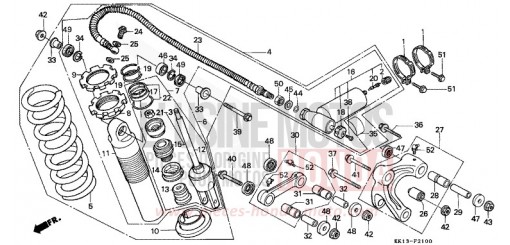 AMMORTIZZATORE POSTERIORE (XR250RE/RF) XR250RE di 1984